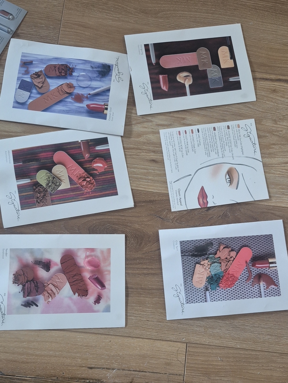 Mary Kay Cosmetic Sample Sheets with Pink and Beige Accents